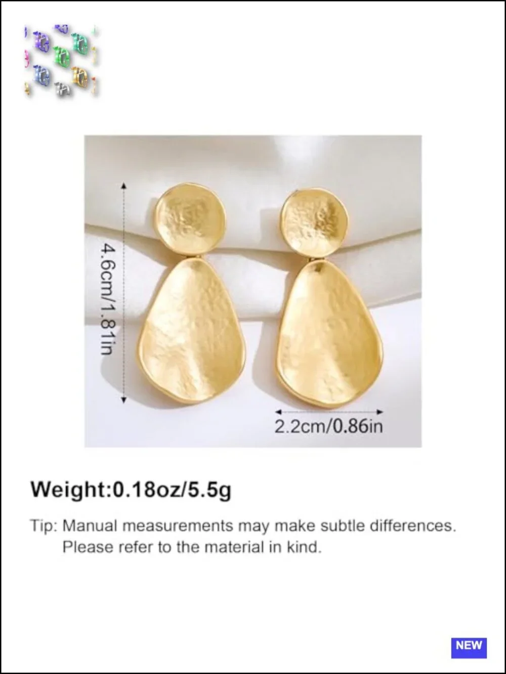 Gold Plated Geometric Chunky Dangle Earrings
